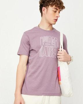 regular fit typographic print crew-neck t-shirt