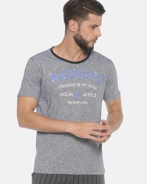 regular fit typographic print crew-neck t-shirt