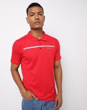 regular fit typographic print polo t-shirt