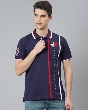 regular fit typographic print polo t-shirt