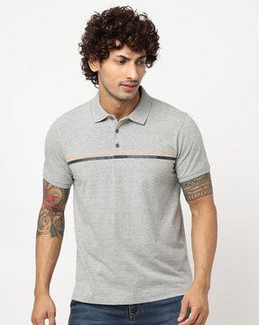 regular fit typographic print polo t-shirt