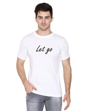 regular fit typographic print short sleeves t-shirt