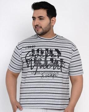 regular fit typography print plus size t-shirt