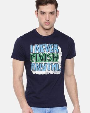 regular fit typography print t-shirt