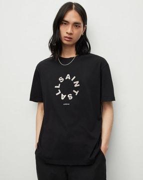 regular fit valence cotton relaxed fit t-shirt with circular graphic logo
