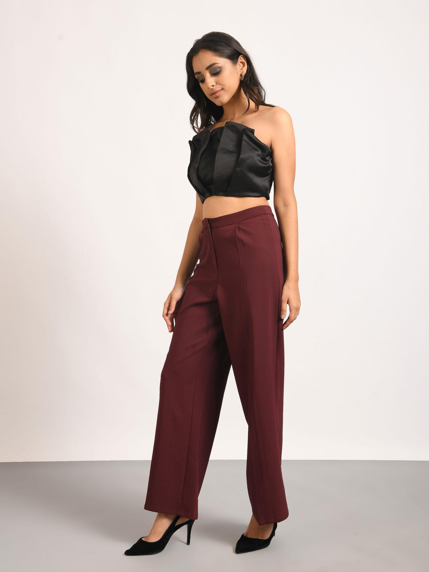 regular fit wine pant