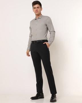 regular fit wool trousers