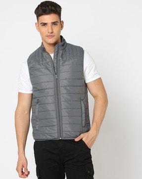 regular fit zip-front gillet