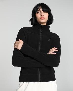 regular fit zip-front peacoat