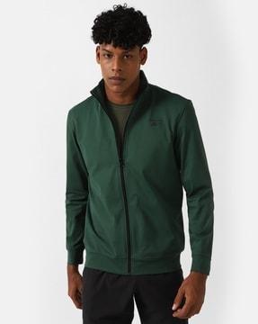 regular fit zip-front track jacket