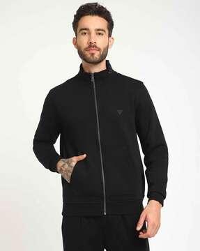 regular fit zip-front track jacket