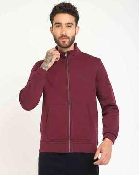 regular fit zip-front track jacket