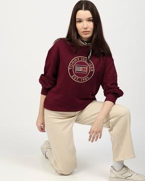 regular nautical embroidered crew-neck sweatshirt