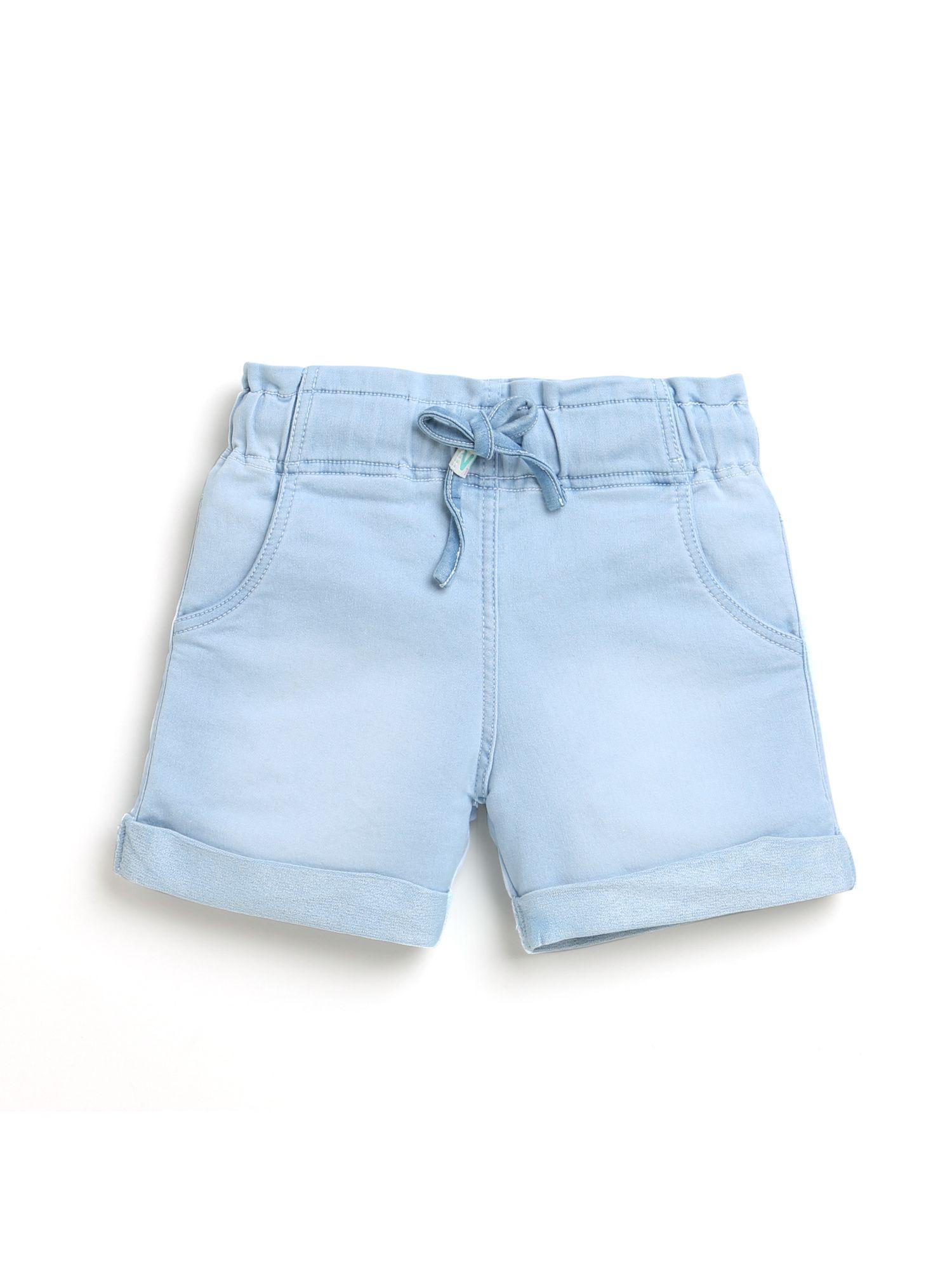 regular plain shorts light blue