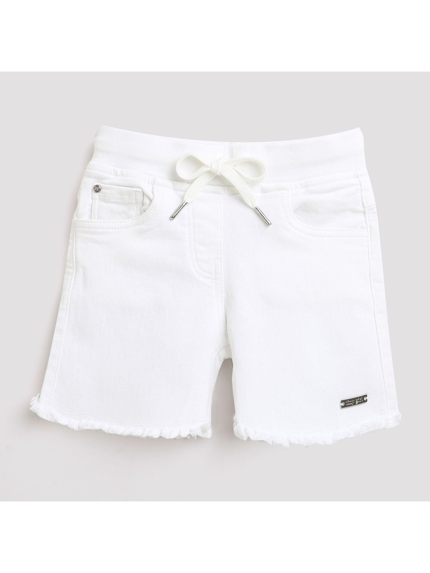 regular plain shorts white
