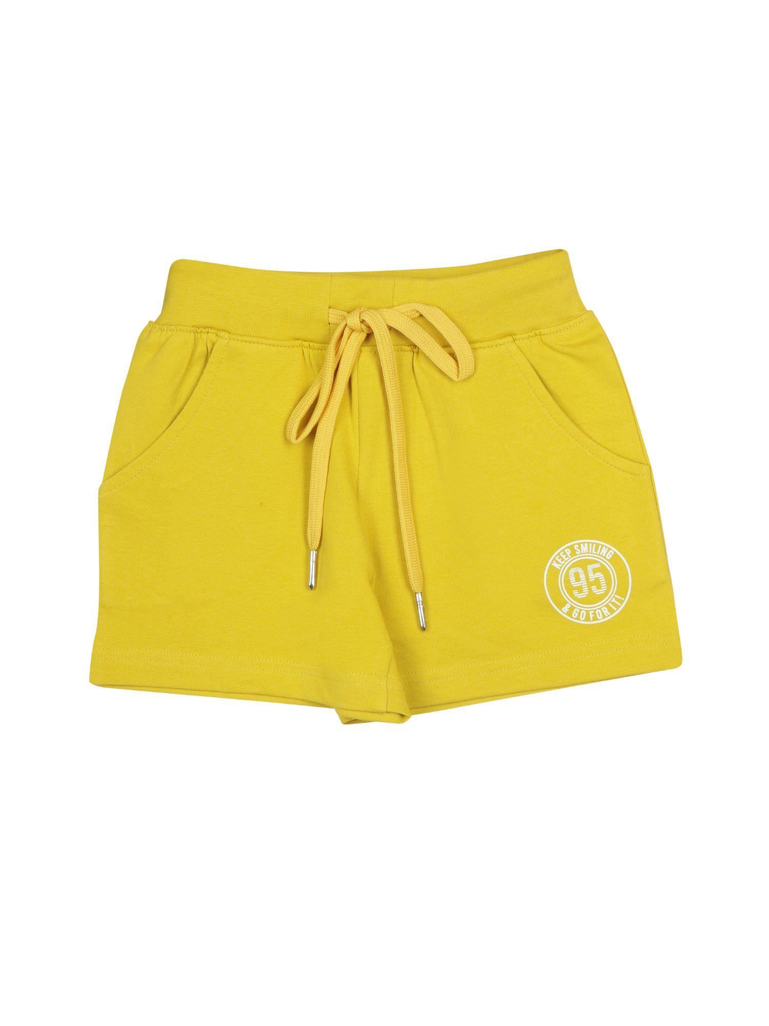 regular printed shorts mustard