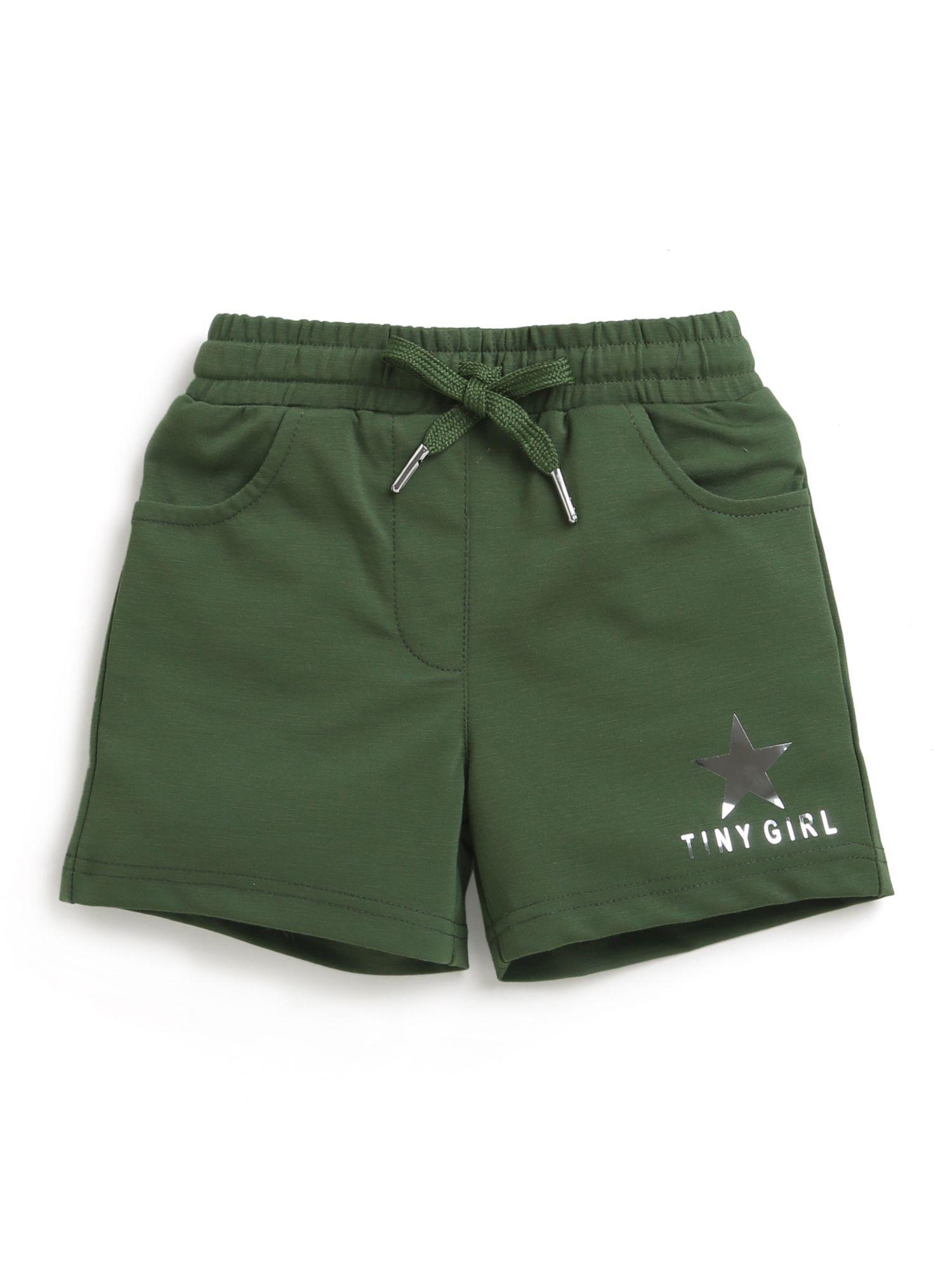 regular printed shorts olive green