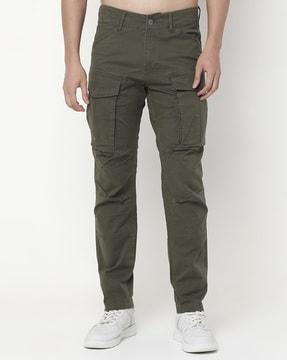 regular tapered fit cotton lycra trousers