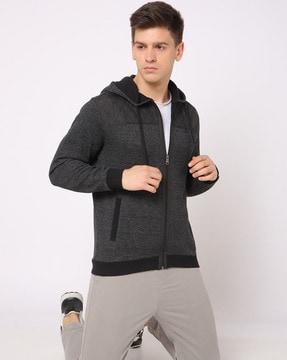 regular zip-front hoodie