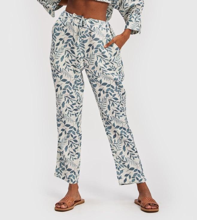 reistor autumn leaves blue always collection print party pants