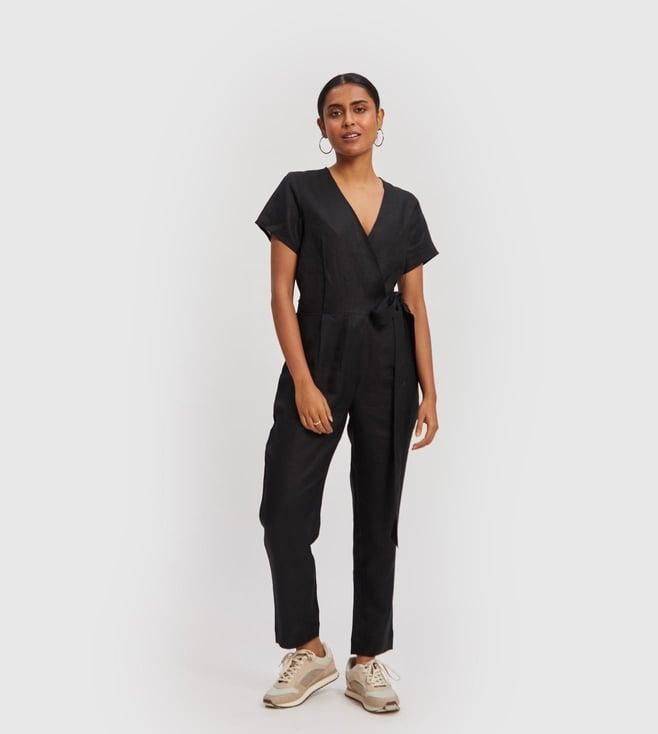 reistor black fall collection 2022 cropped wrap jumpsuit