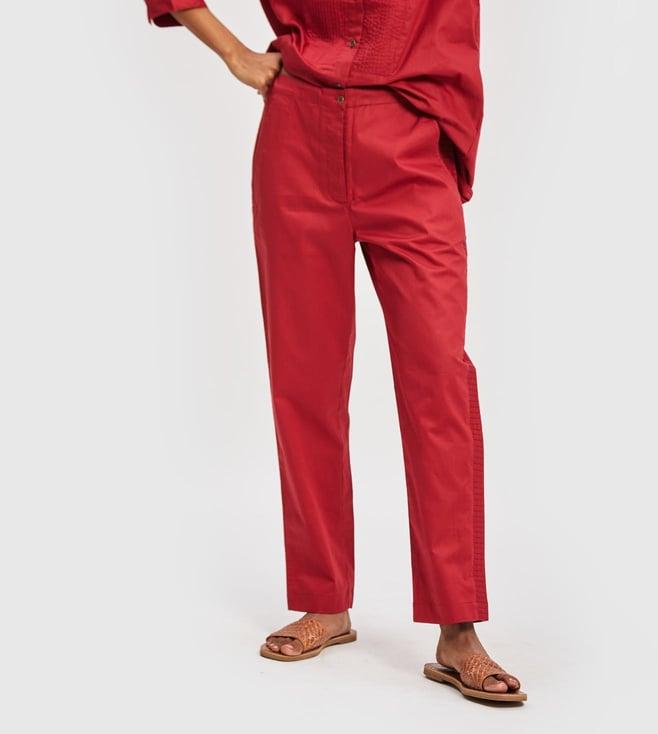 reistor poplin red always collection the everyday pant