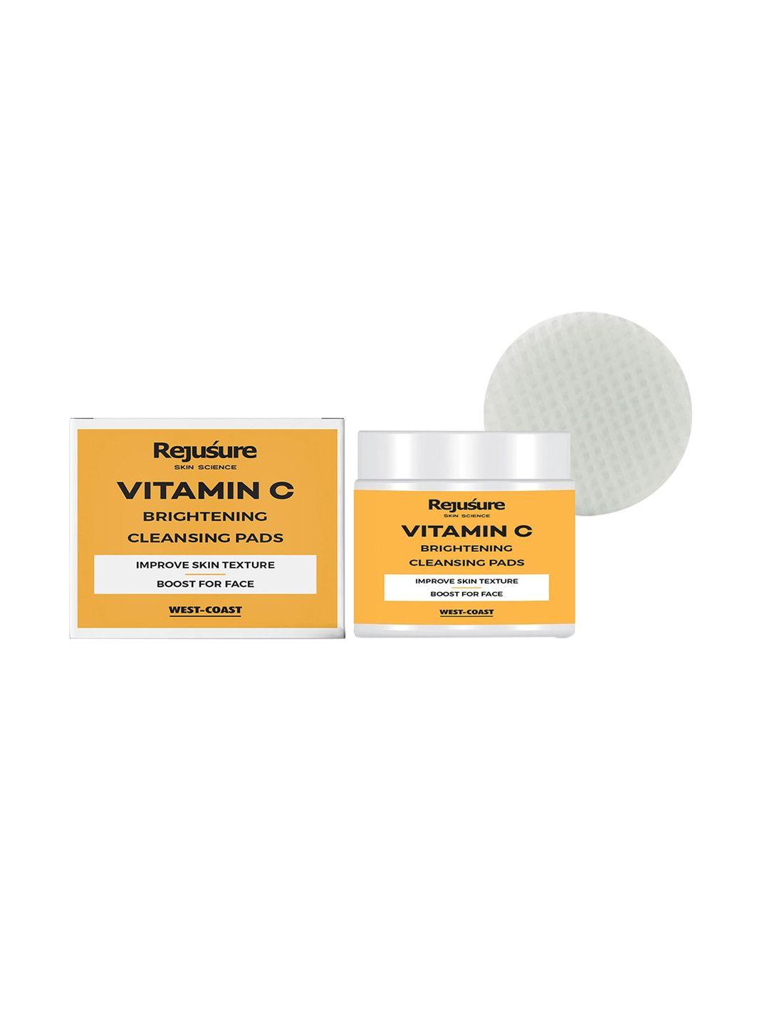 rejusure vitamin c brightening cleansing pads to improve skin texture - 50 pads