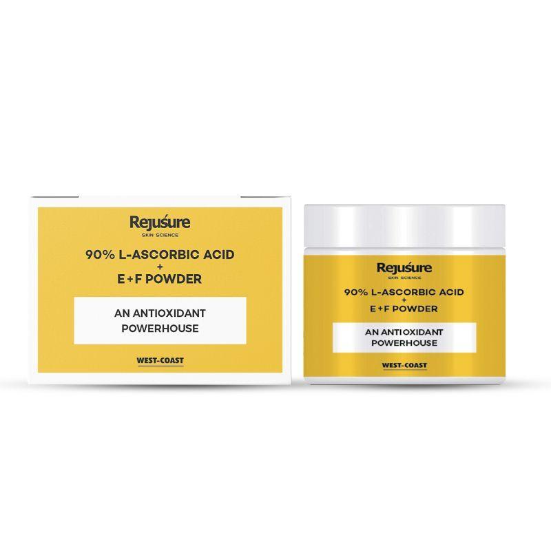 rejusure 90% l-ascorbic acid + e+ f powder reduce hyperpigmentation for men & women