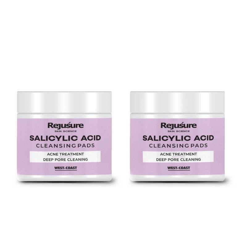 rejusure salicylic acid cleansing pads - acne treatment deep pore cleaning - pack of 2