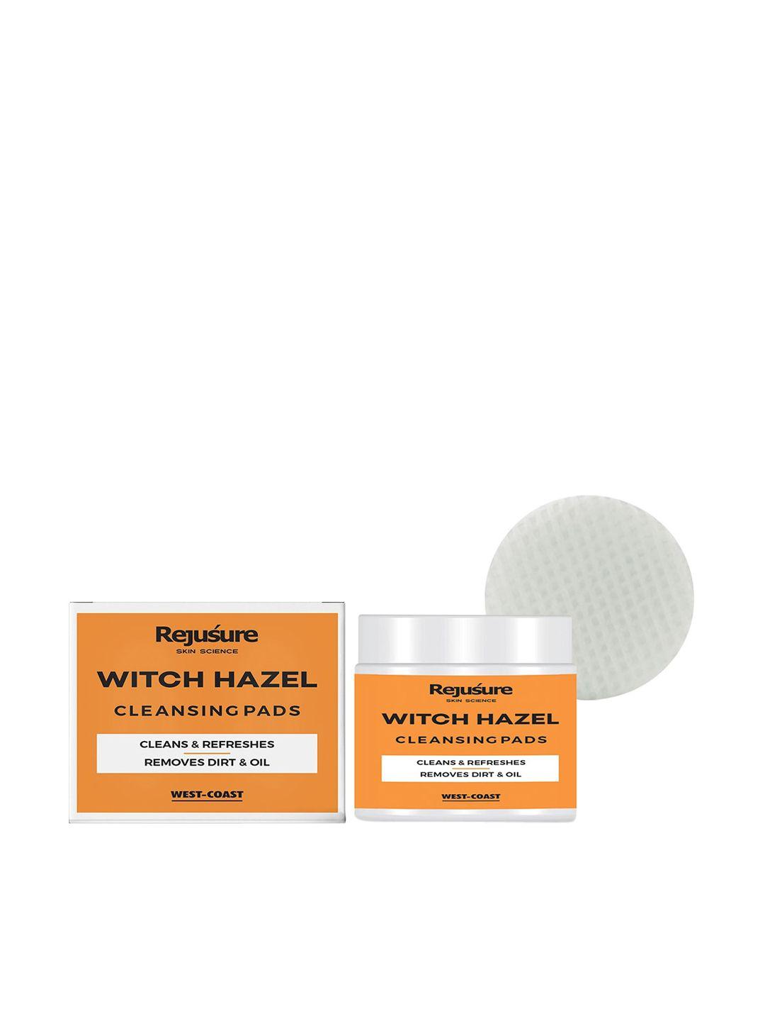 rejusure witch hazel cleansing pads to remove dirt & oil - 50 pads
