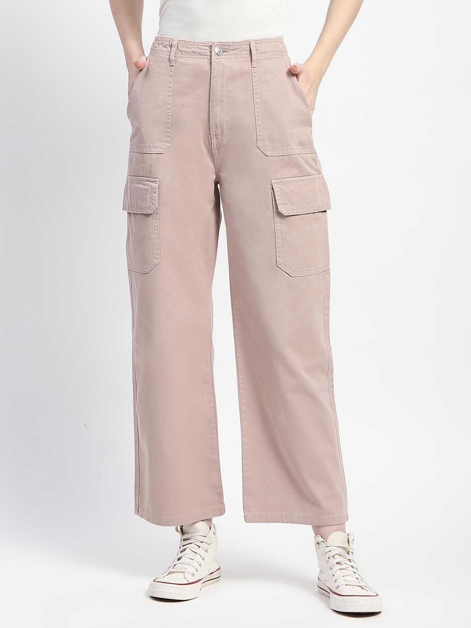 relax fit straight purple cargo pant