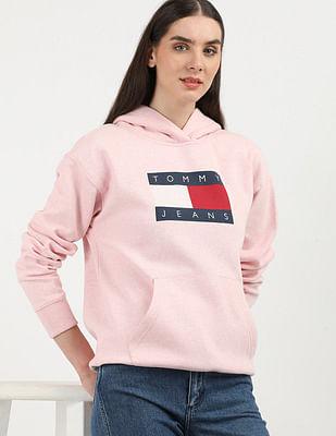 relax graphic print hood sweatshirt