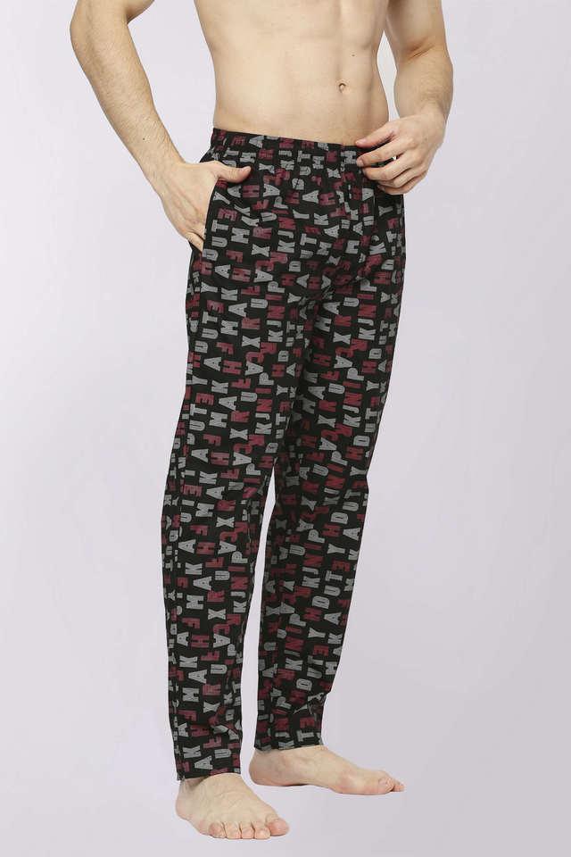 relax wear black printed cotton pyjama