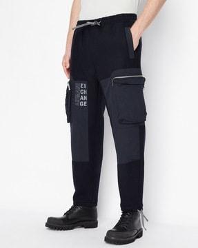 relaxed fit cargo joggers with contrast drawstrings