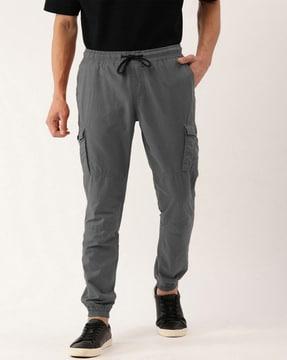 relaxed fit cargo joggers with drawstring waist