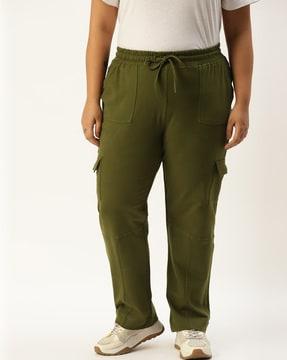 relaxed fit cargo pants with drawstring waist