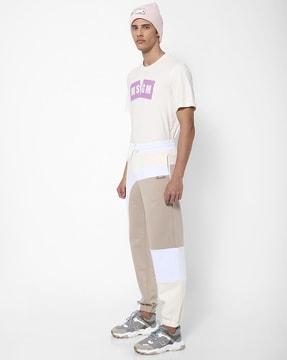 relaxed fit colorblock joggers with insert pockets