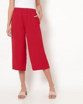 relaxed fit culottes with elasticated waistband