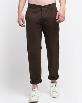 relaxed fit flat-front chinos 