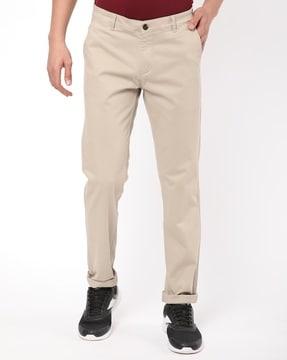 relaxed fit flat-front pants