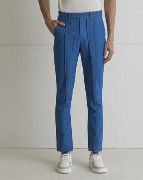 relaxed fit flat-front trousers