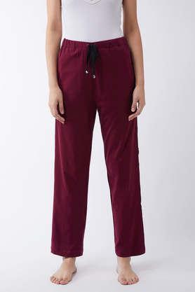 relaxed-fit-regular-cotton-women's-casual-wear-pyjamas---maroon