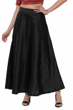 relaxed fit regular length polyester womens festive skirt - black