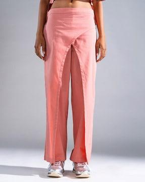 relaxed fit side drape pants