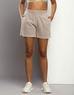 relaxed fit waffle knit shorts