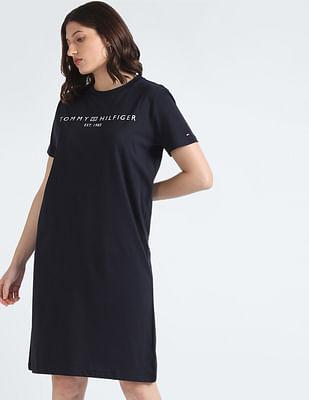 relaxed corporate logo t-shirt dress