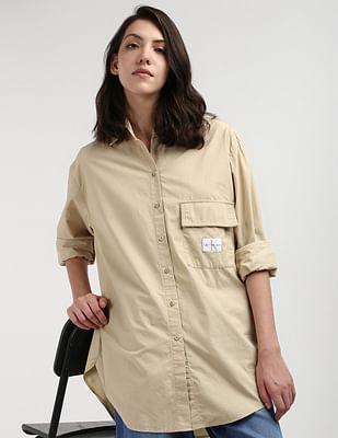 relaxed cotton utility shirt