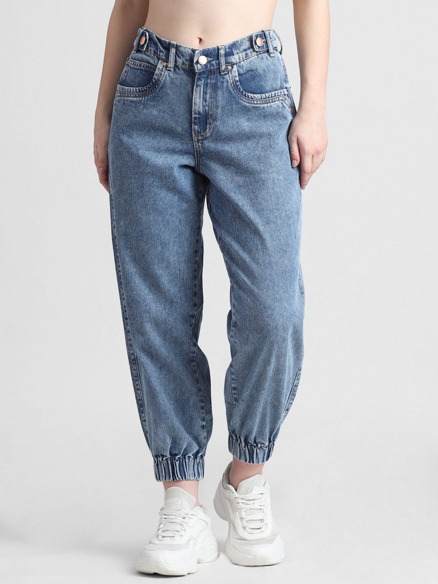 relaxed denim joggers