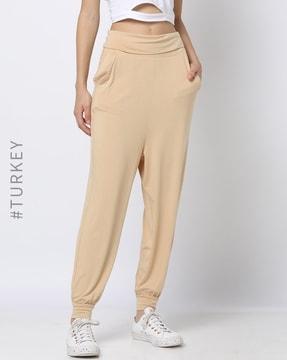 relaxed fit ankle-length joggers