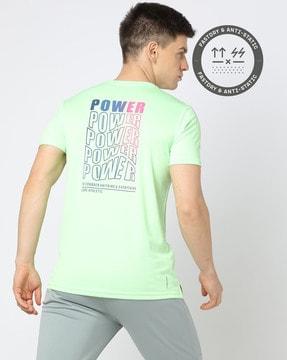 relaxed fit brand print active lifestyle training crew-neck t-shirt